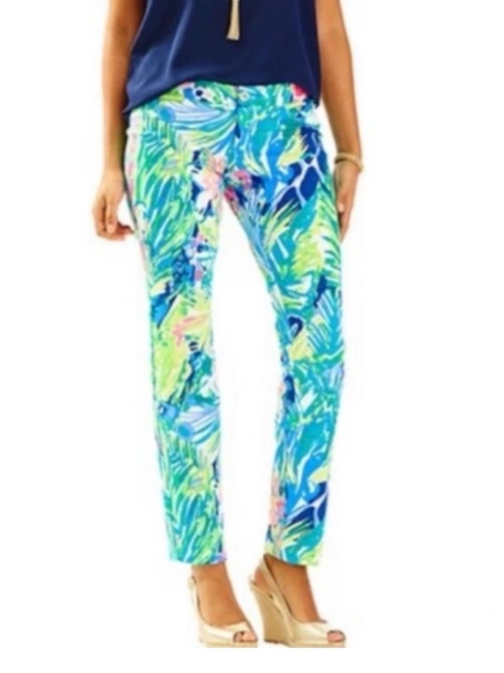 Lilly Pulitzer Kelly Skinny Ankle Pants, Purrrfect, Sz 2
